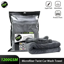 Toalha de lavagem de carro da torção de microfibra 1200gsm profissional super macio toalhas de pano de secagem da limpeza para o carro detalhando