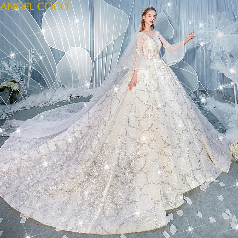 

vinca sunny Maternity Wedding Dresses for Pregnant 2019 Long Sleeve vestido de noiva Crystal trouwjurk long robe de mariage