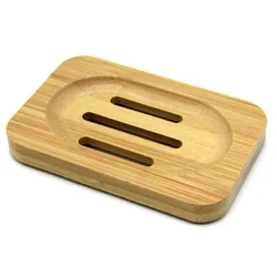 Eco-friendly Natural Bamboo Soap Dishes Bamboo Bath Soap Holder Case Tray Prevent Mildew Drain Soap Box Bathroom Washroom Tools
