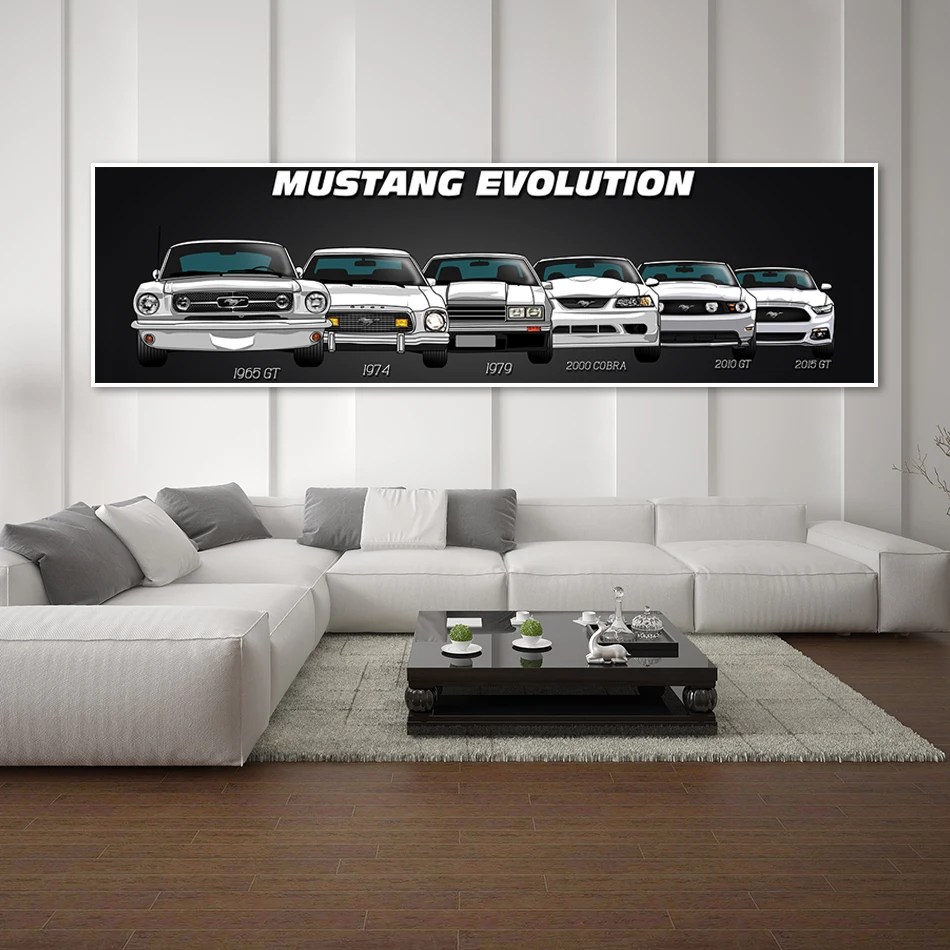 Модульная картина современный Ретро HD Печать 1965 Ford Mustang спортивный автомобиль