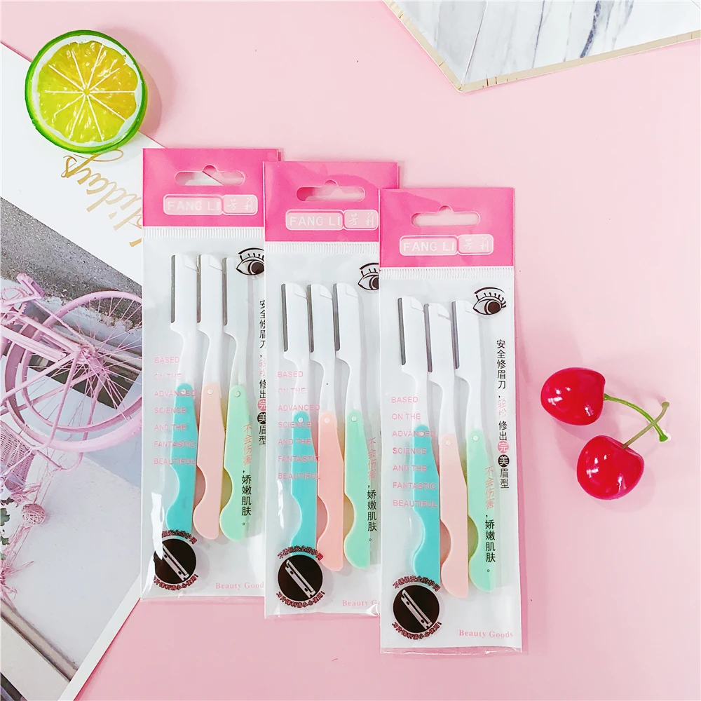 3Pcs/Bag Face Eyebrow Trimmer Blades Shaver Knife Foldable Shaper Shaping Razor Hair Remover For Women Whole Body Beauty Tools eyebrow trimmer set eyebrow trimmer eyebrow razor set eyebrow razor eyebrow trimmer blade
