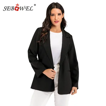 

SEBOWEL New Blazers for Women Formal Office Suit 2020 Lady Outerwear Spring Autumn Female Long Sleeve Blazers Jacket Size S-XXL