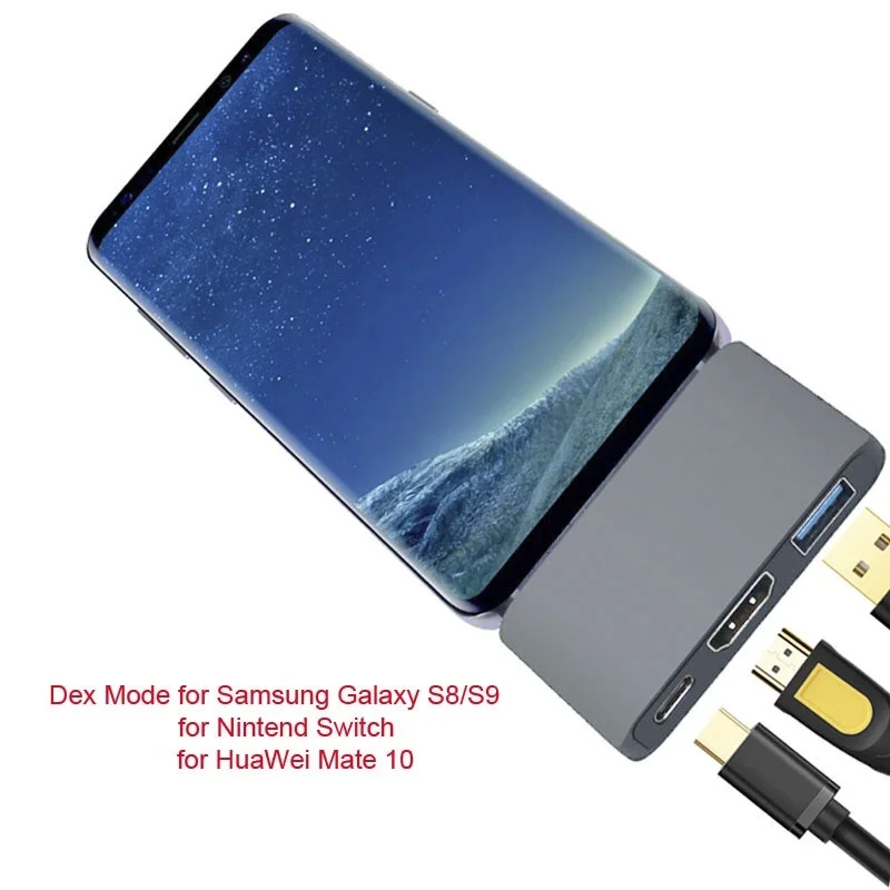 Uosible концентратор USB Type C к HDMI адаптер с поддержкой PD Dex режим для Macbook Pro/Air samsung Phone Zend переключатель концентратора к HDMI