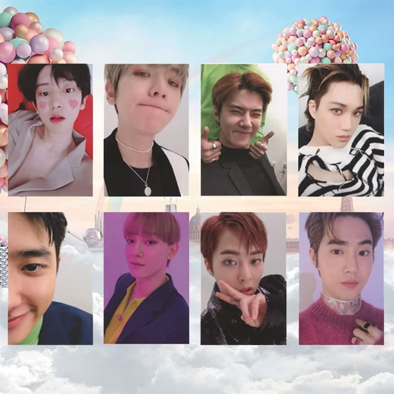 8 шт./компл. альбом KPOP EXO самодельные бумажные карты фото постер HD фотокарты фанаты