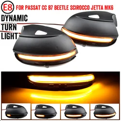 Led asa lateral dinâmica transformar a luz do sinal espelho retrovisor indicador para vw passat cc b7 besouro scirocco jetta mk6 euro pr