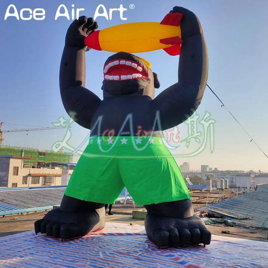 6m H Большая Надувная Горилла с ракеткой для наружной рекламы/надувная King Kong | Дом и