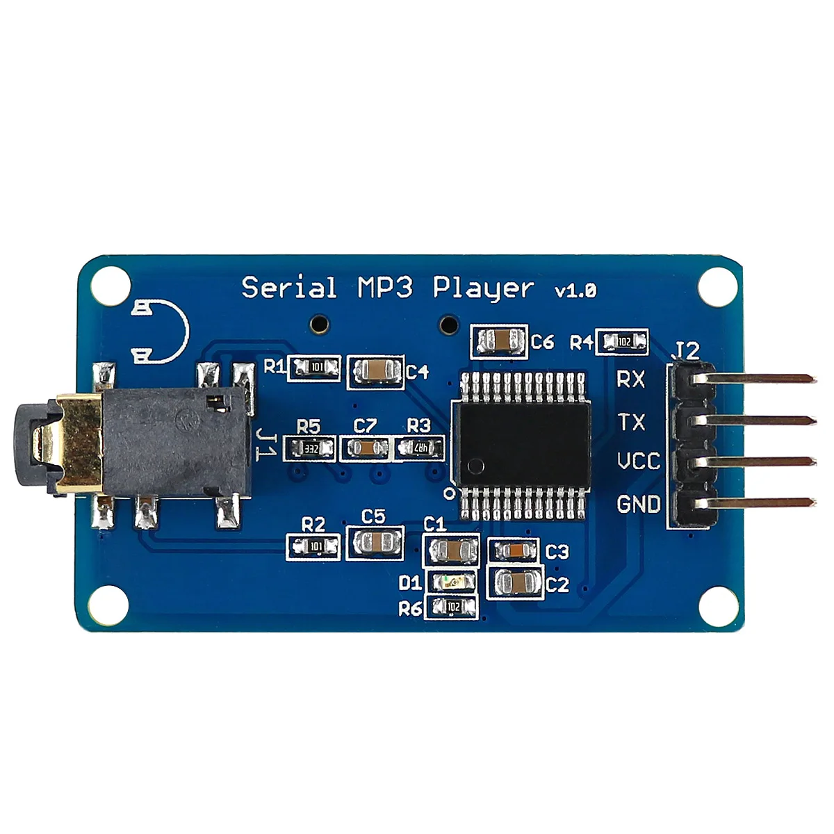 Mp3 Module Uart Control Serial Mp3 Player With Headphone Output Speaker ...