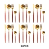 24PCS Red Gold