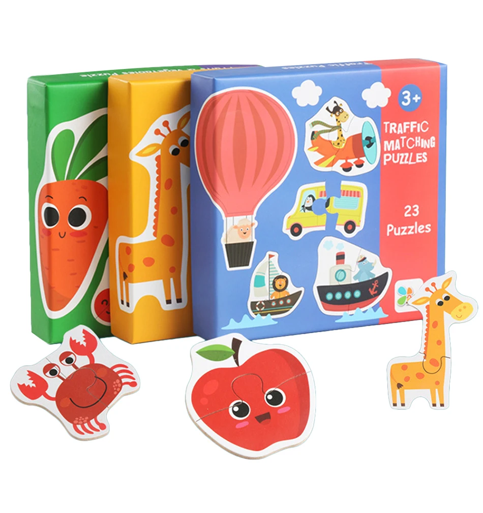 Детские знания о животных головоломки деревянные игрушки для детей фрукты обучения развивающая игрушка для детей рождественские подарки развивающие Пазлы