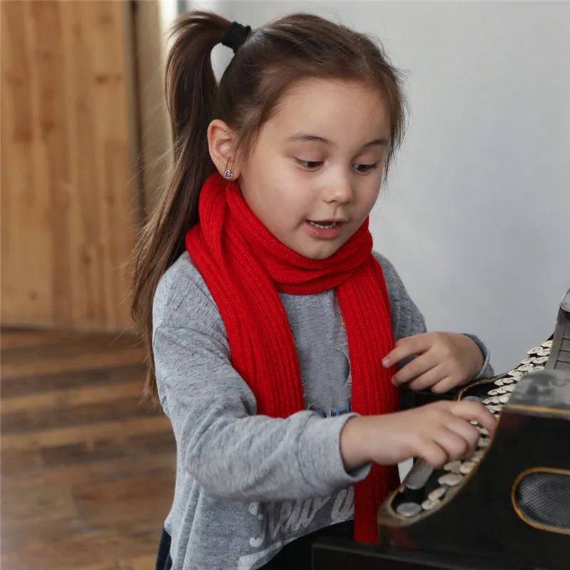 baby scarf Cute Boys Girls Baby Kid Fashion Knitted Scarf Autumn Winter Warm Solid Scarf #4S12 (22)