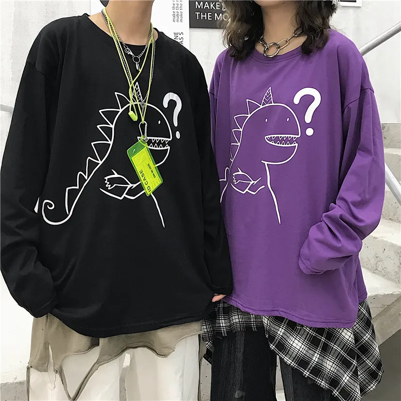 men clothes 2019 minimalist Solid All-match dinosaur Monster Simple print long sleeve t shirt men jurassic park Cute anime shirt men clothes 2019 minimalist Solid All-match dinosaur Monster Simple print long sleeve t shirt men jurassic park Cute anime shirt