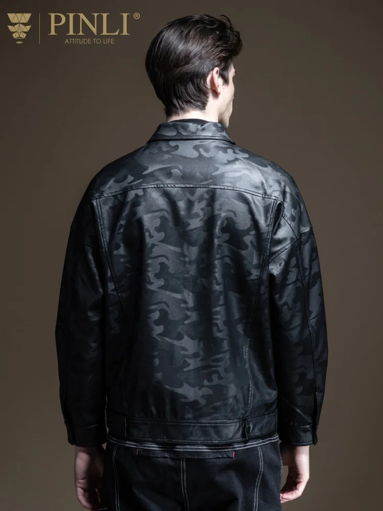 Jaqueta Masculino Топ Лайнер без полиэстера свободные Pinli осень новая мужская куртка из искусственной кожи с отложным воротником влаги B193304220