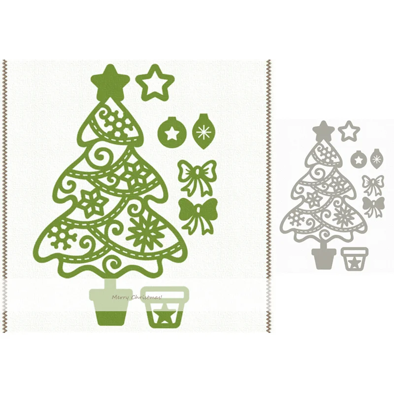 Christmas Snow Tree Metal Cutting Dies Cuts Stencil Scrapbook Embossing Craft Hi