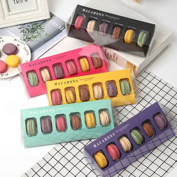 

1PCS Creative Macaron Box Exquisite Carton Macaroon Cake Pastry Pineapple Cake Packaging Biscuit Chocolate Bag Nougat Paper Box