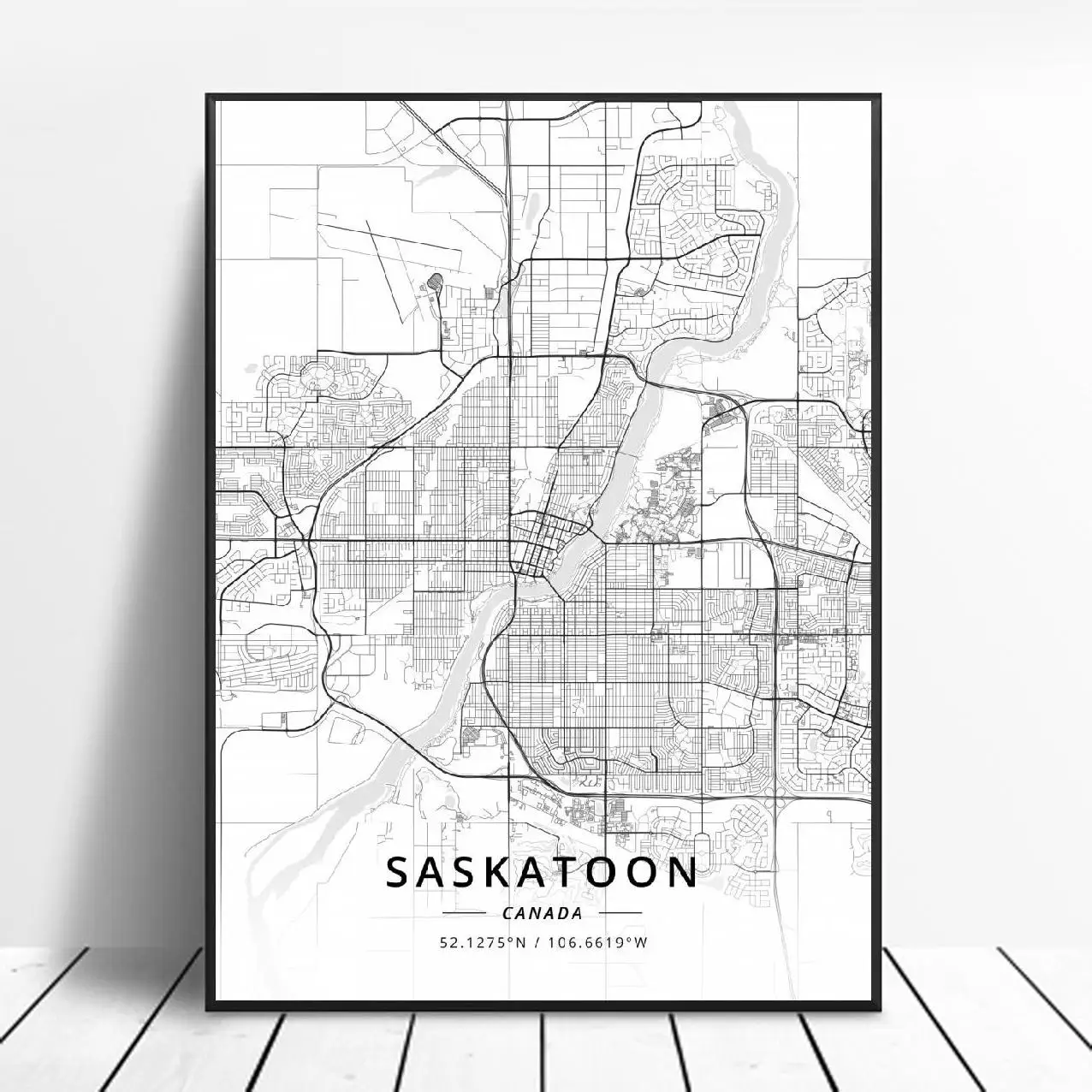 Abbotsford Cornwall Quebec City Saskatoon ST Catharines Канада Карта холст художественный плакат | Дом и