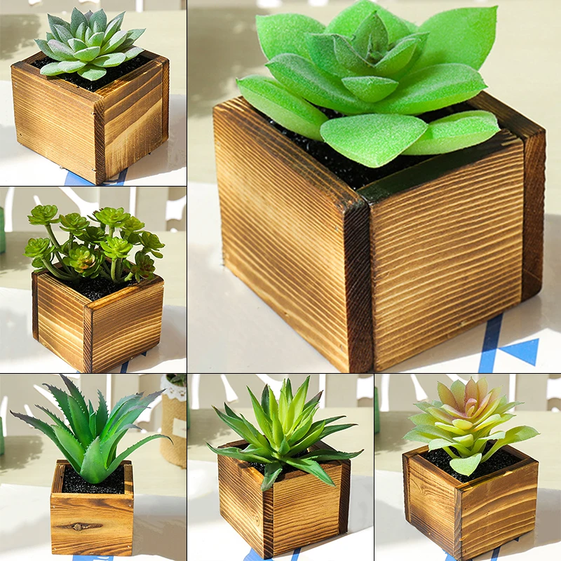 Мини Искусственные горшки суккулент растения поддельные маленькие бонсай горшки домашний сад декор
