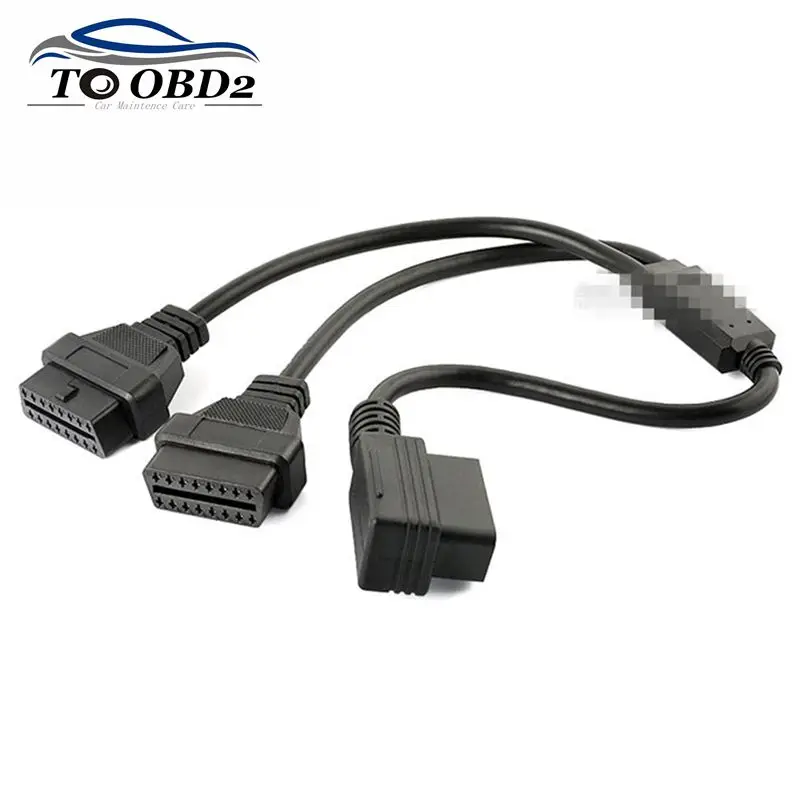 OBD2 OBD II 16 Pin Y разветвитель удлинитель штекер двойной Женский Диагностический кабель 16PIN 50 см OBD2 удлинитель