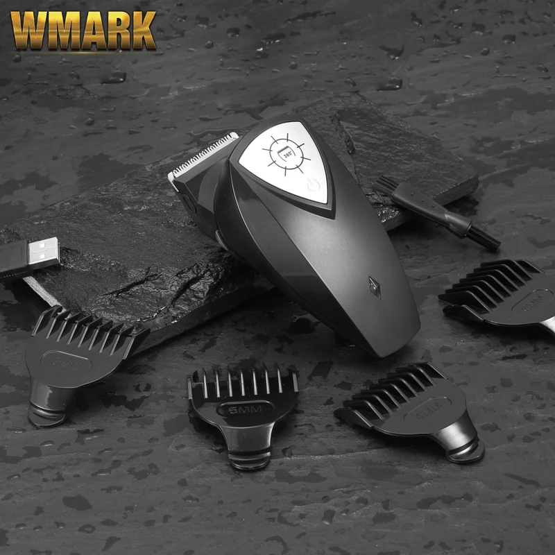 Беспроводная Машинка для стрижки волос WMARK с USB-зарядкой и 4 направляющими