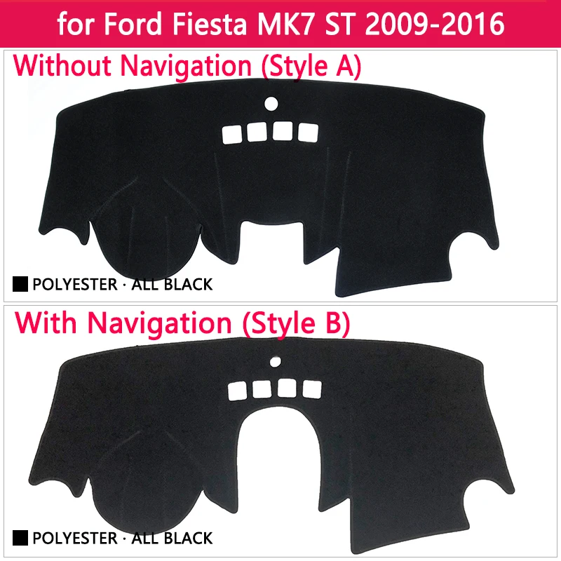 Для Ford Fiesta MK7 ST 2009 2010 2011 2012 2013 Противоскользящий коврик приборная панель коврик солнцезащитный коврик защитные аксессуары