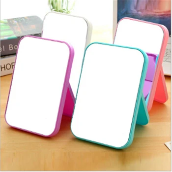 

New Hot Makeup Mirror With Stand Table Desktop Portable Cosmetic Mirror For Bathroom Travel 4 Colors Available Girl Women Mirror
