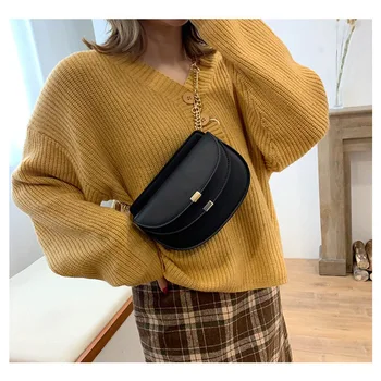 

Women's Waist Bag Female Flip Solid Belt Bag Luxury Designer Solid Color Female Fanny Pack Shoulder Messenger Bags Chest Bags