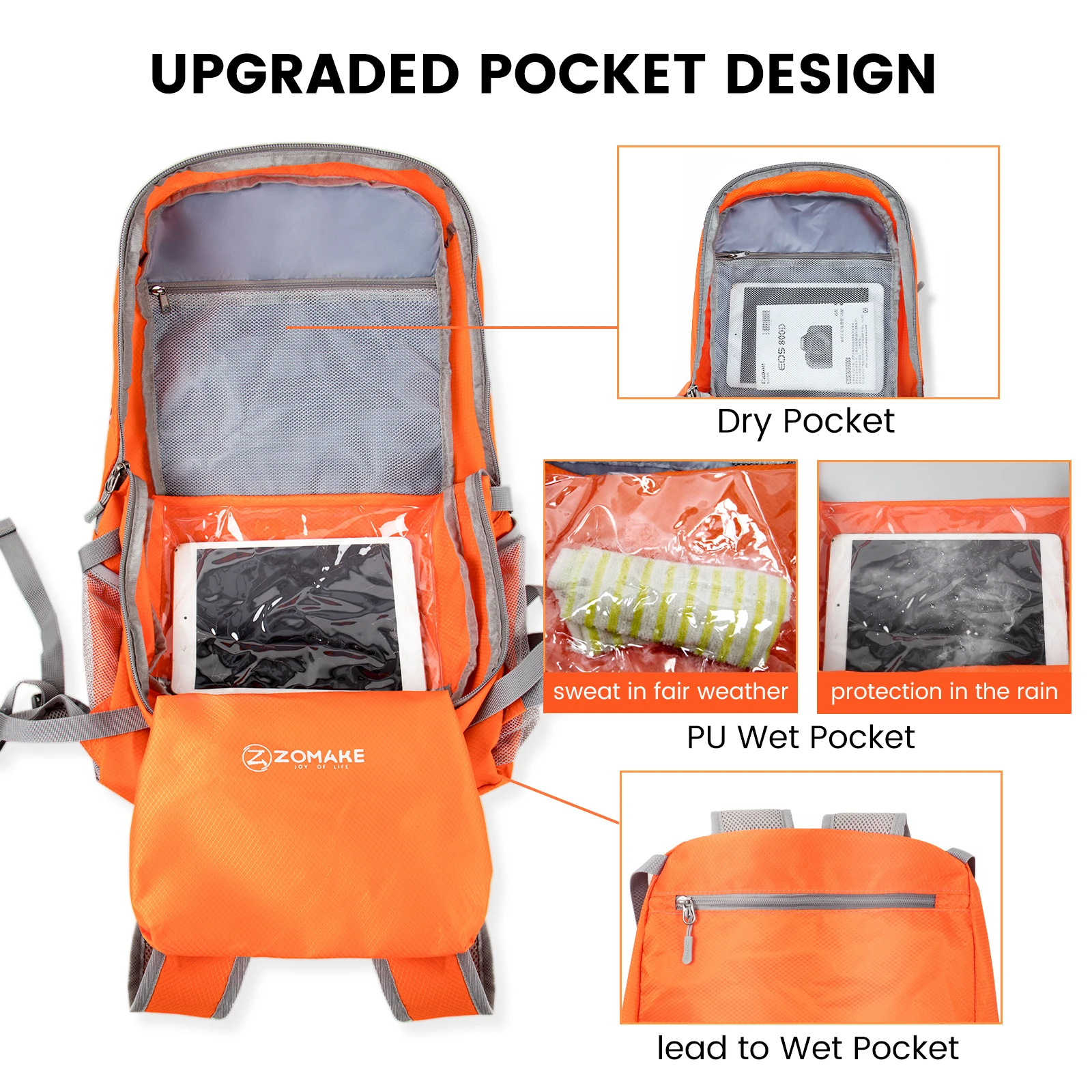 Zomake New Waterproof Hiking Backpack 