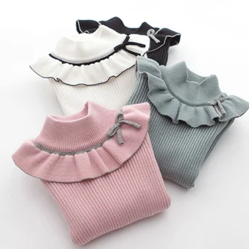 

Cotton Girl Sweater Baby Clothes 2019 New Winter Sweet Kids Sweaters Girls Coats Knitted Sweet Bow Children Clothing