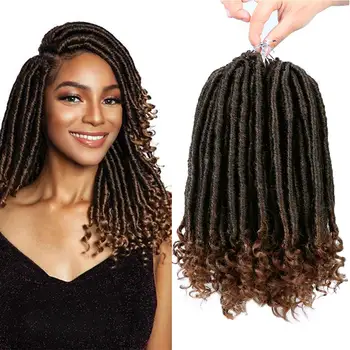 

Straight Faux Locs Crochet Hair Goddess Locs Crochet Hair With Curly Ends Synthetic Braiding Hair Extension