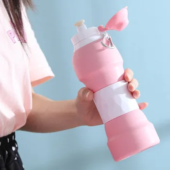 

Collapsible Silicone Water Cup Small Fresh and Portable Travel Outdoor Cycling Sports 500ml Direct Drinking