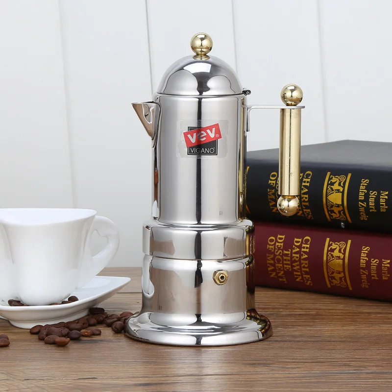 

High-End Italian European-Style Stainless Steel Concentrated Coffee Maker Household Extraction Coffee Machine Mocha Pot