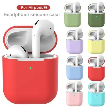 

New Pure Color Silicone Airpod Cases For Airpods1 Sleeve Case Earphone Protective Shockproof 2nd Luxury Cover Q6E6
