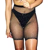 Black Sexy Women's Short Fishnet  rhinestone crystal AB  Fish Net Pantyhose Mesh Stockings Lingerie Half Short  Free size ► Photo 1/6