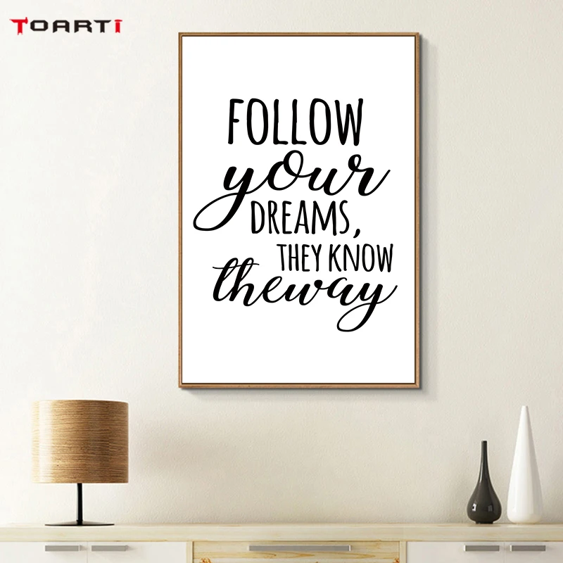 Hand Drawn Motivational Quotes Canvas Painting - Inspirational Office Wall Art and Modern Home Decor Pictures image 5
