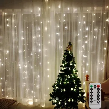 

LED Curtain Lamp USB String Lights Fairy Light 3M Remote Control Christmas Garland For New Year Home Wedding Decoration