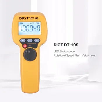 

DIGT DT-10S 7.4V 2200mAh 60-49999 Strobes/min 1500LUX Handhold LED Stroboscope Rotational Speed Measurement Flash Velocimeter