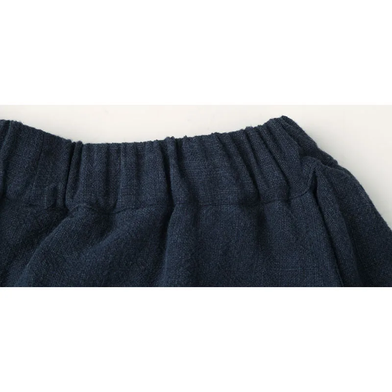 Размера плюс 6XL винтажная повседневная черная хлопковая и льняная уличная одежда