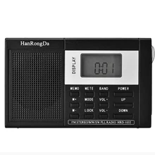 Светодиодный широковещательный динамик портативный FM/AM радио mw и SW плеер цифровой мини радио Многофункциональный портативный стерео fm-радио RD. 1032