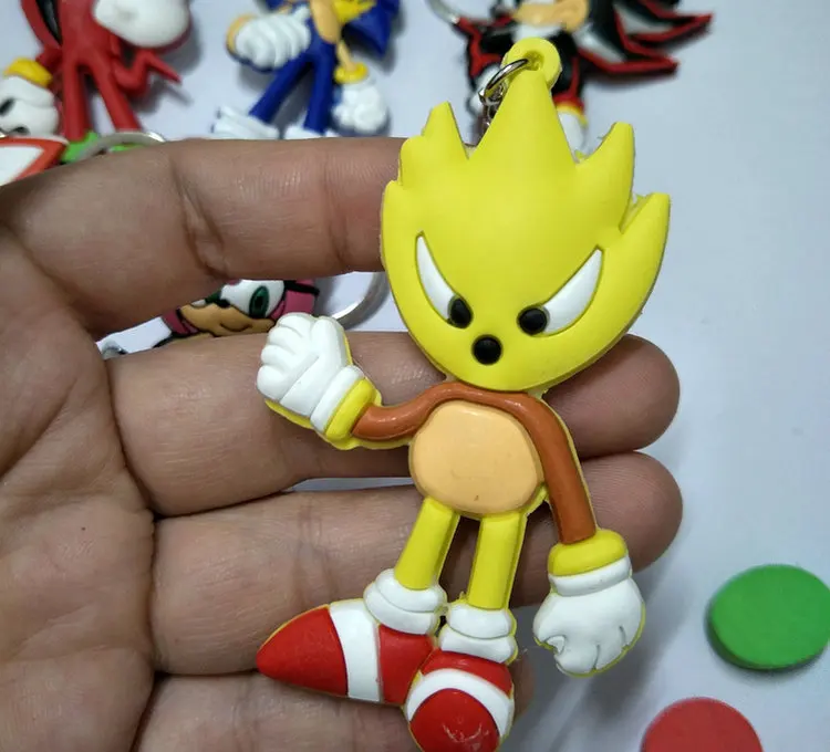 Sonic брелок для мальчика двуххвостый лиса защита окружающей среды ПВХ текстура брелок скорость звука три сестры кулон брелок