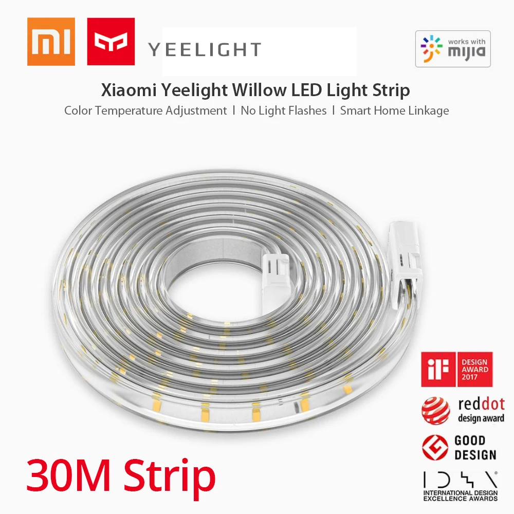

Yeelight Willow 30M LED Light Strip Color Temperature Adjustment Smart Home Linkage WiFi APP Control tape for Xiaomi Mi Home