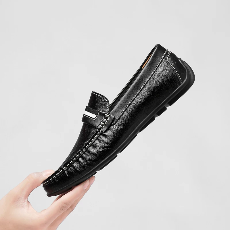 

Genuine Leather Men Casual Shoes Luxury Brand Designer Mens Loafers Moccasins Breathable Slip on Driving Shoes Plus Size 38-45