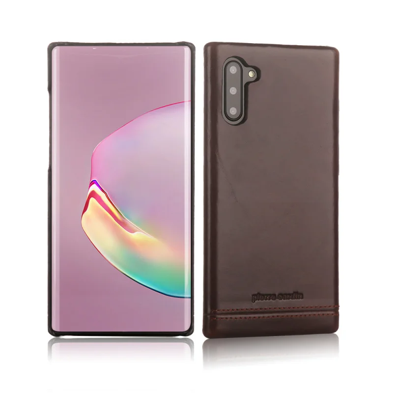 Чехол из натуральной кожи для samsung Galaxy Note 10/Plus, Роскошный Жесткий чехол для samsung Note10 Plus - Цвет: Dark Coffee