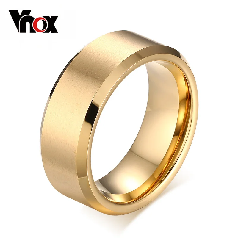 Vnox Top Quality 8.0mm Tungsten Ring for Men Classic Wedding Jewelry Hand Polish US Size | Украшения и аксессуары