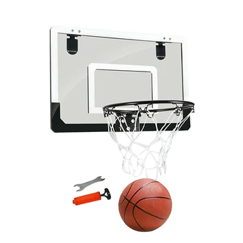 

1PC Door Hanging Basketball Board No Punching Hanging Basketball Plate Transparent Suspension Basketball Board Mini Backboard