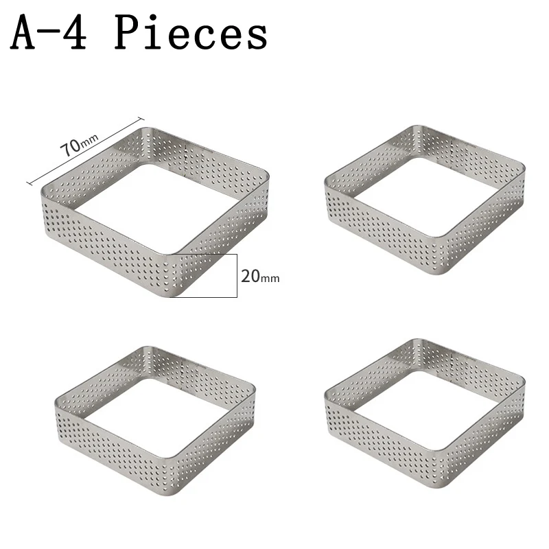 SHENHONG сырный мусс торт плесень французский десерт различные нержавеющей стали Tart кольцо форма для пиццы фруктовый крем форма для выпечки формы для выпекания - Цвет: A-4 Pieces