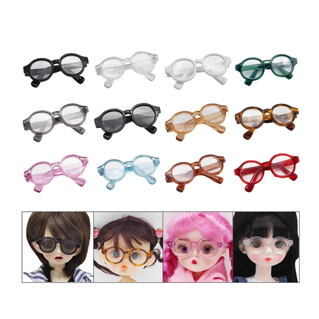BJD 4.5cm 6.5cm 9cm transparent Plastic Glasses For 1/8 1/6 1/3 BJD,Blythes,MSD SD,Plush EXO Doll sunglasses Free shipping 5