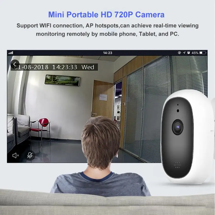 110 240 В Мини 720P HD беспроводной Wifi инфракрасный пироэлектрический видеоняня