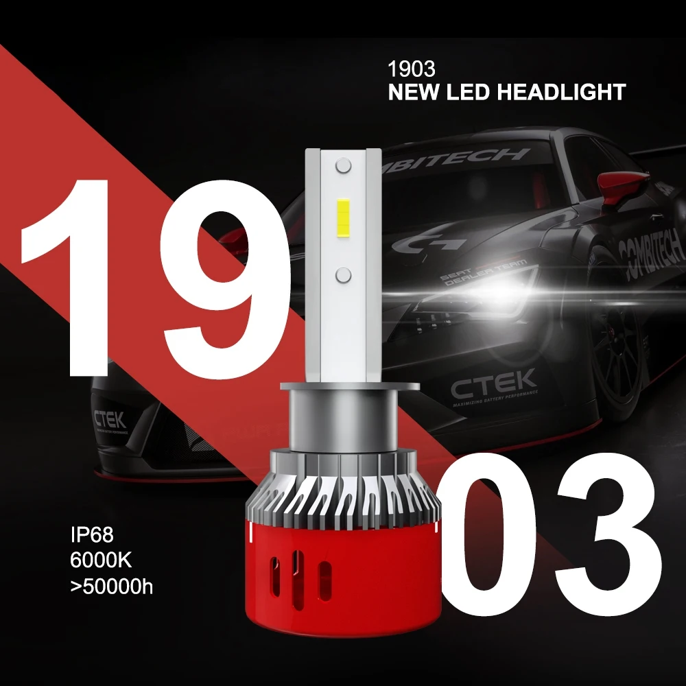 2X6000 K H4 Led H7 H11 H8 Hb4 H1 H3 Hb3 Авто 1903 автомобильные лампы накаливания 60 Вт 6000Lm стайлинга автомобилей Led помощи при парковке