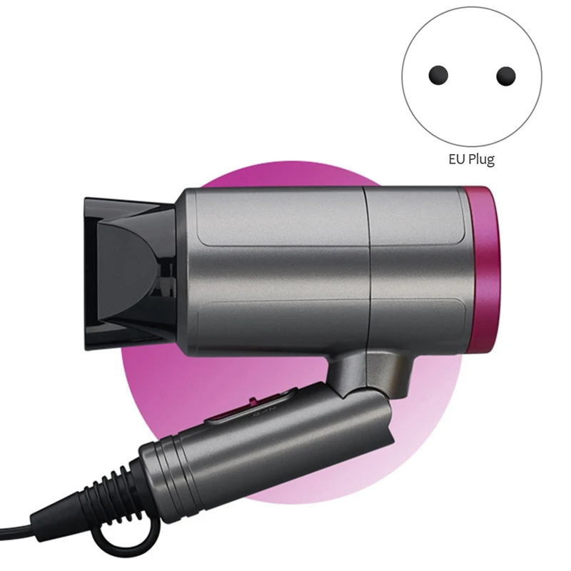 Mini Folding Hair Dryer Thermostatic Negative Ion Hair Dryer Powerful Professional Blow Dryer EU Plug