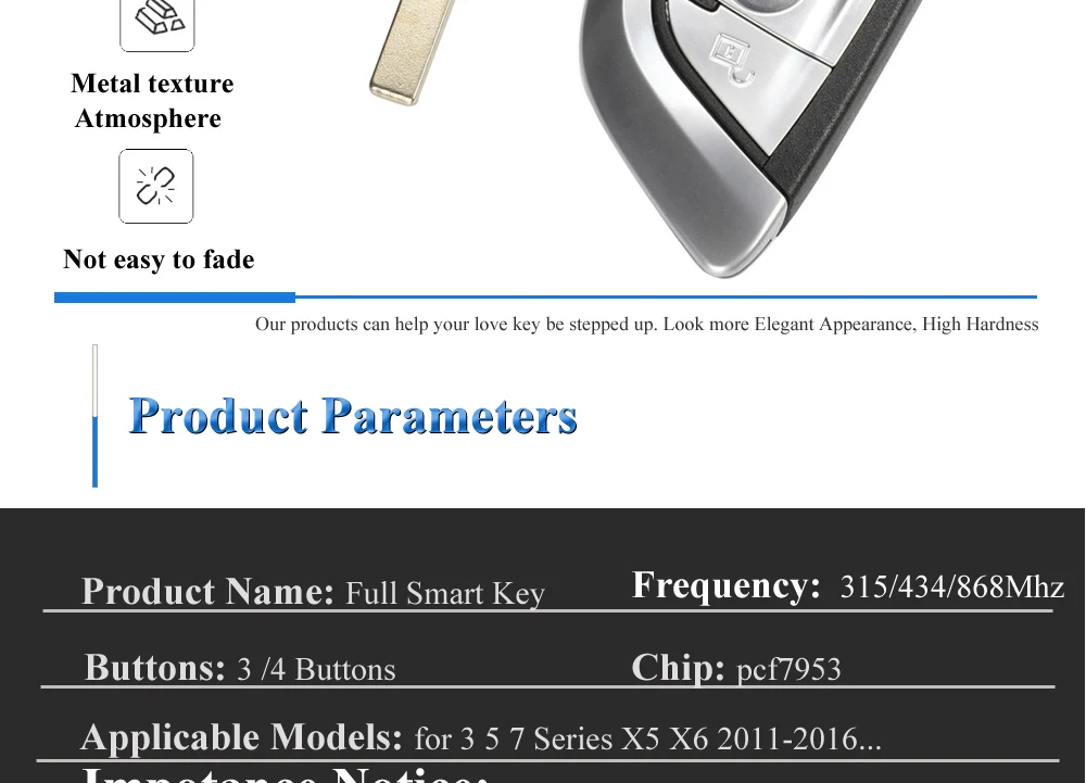 Chiave/Telecomando Per Bmw F Cas4 2 3 4 5 6 7 Serie X5 X6 Cas4 Fem 2011-2017 - 5pcs 315/433/868mhz Pcf7953 4b Modificato Smart Fob Bmw - Hb8751c59dfa84c98bc045e14c7c87a058