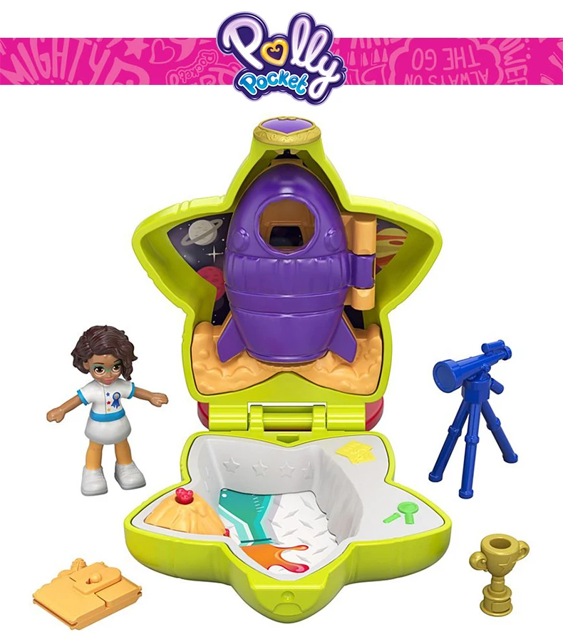 Polly Pocket Rockin' Science детские игрушки крошечные карманные места коллекция забавная тема мини милая кукла игрушка с красивой коробкой FRY29 подарок